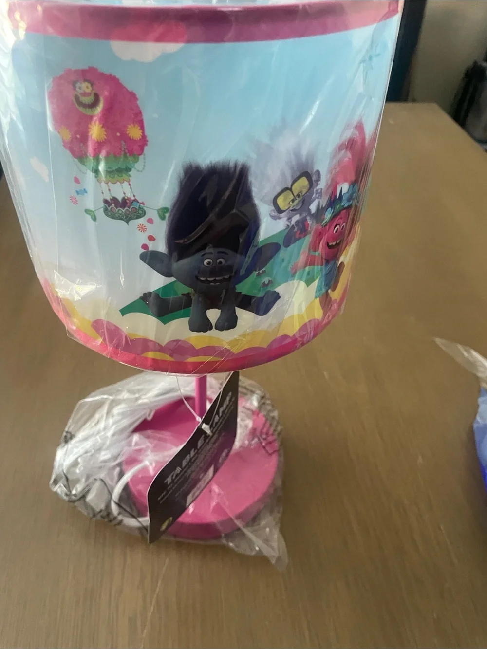 Pink Trolls Table Lamp for Kids